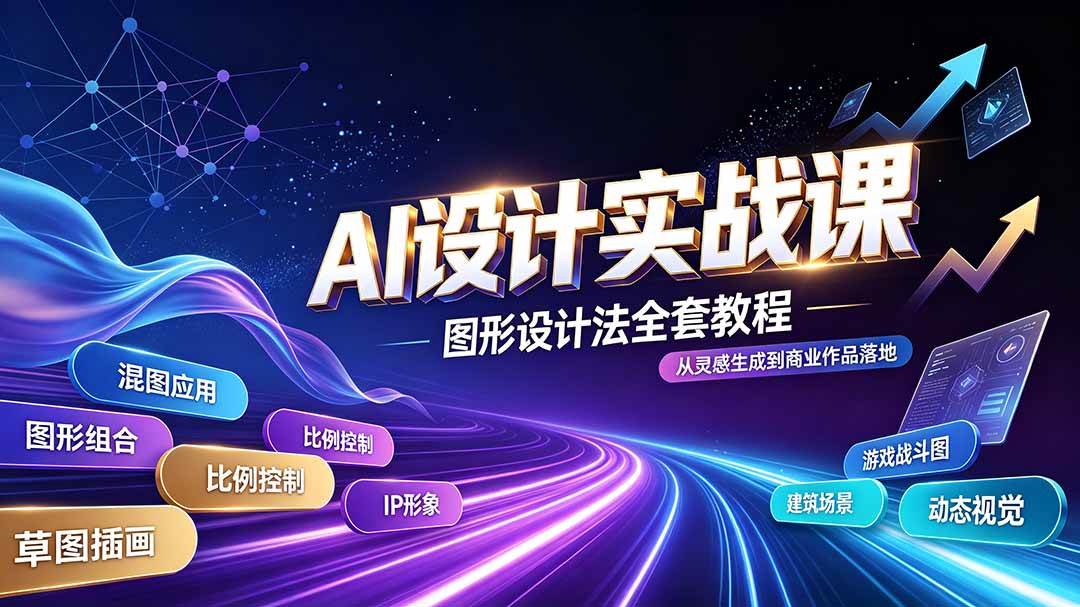 （19554期）AI设计实战课｜图形设计法全套教程，解锁AI工作流技法，精通插画IP、建筑、游戏视觉创作-小栈博客测试网