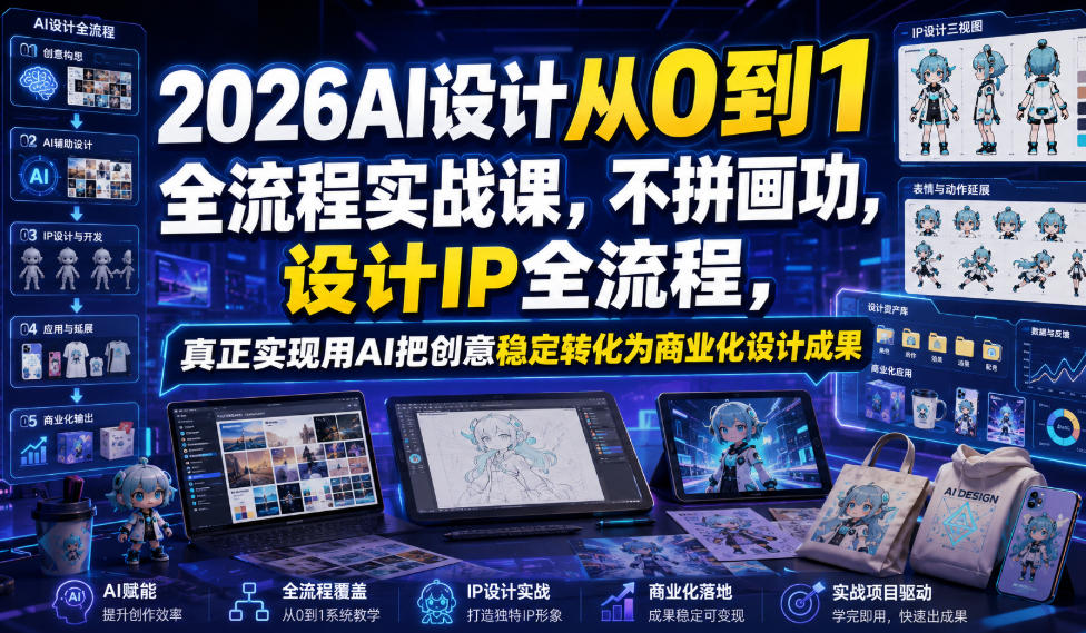 2026AI设计从0到1全流程实战课，不拼画功，设计IP全流程，真正实现用AI把创意稳定转化为商业化设计成果-邪修侠 - 演示