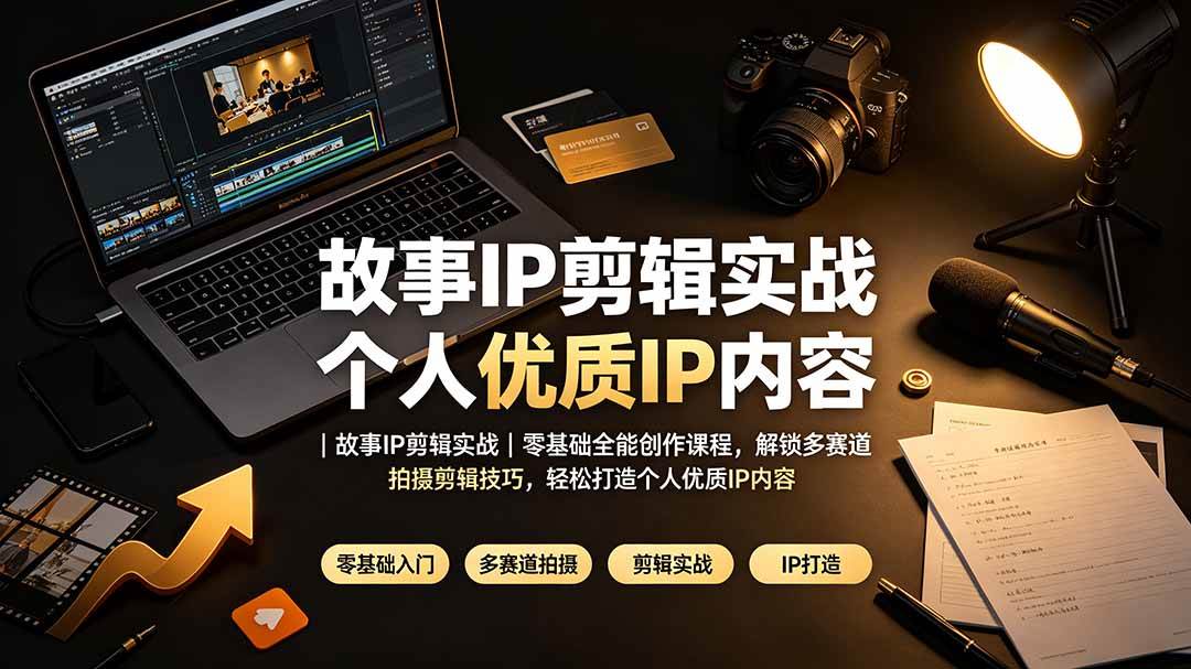 (19550期)故事IP剪辑实战|零基础全能创作课程,解锁多赛道拍摄剪辑技巧,轻松打造个人优质IP内容-小栈博客测试网