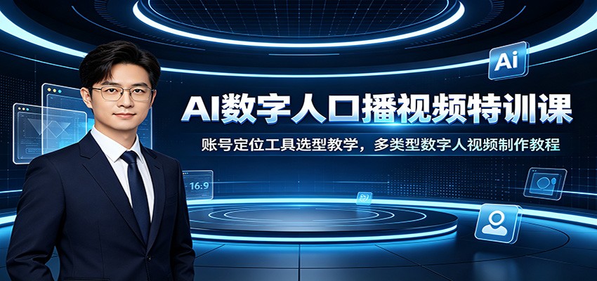 AI数字人口播视频特训课：账号定位工具选型教学，多类型数字人视频制作教程-邪修侠 - 演示