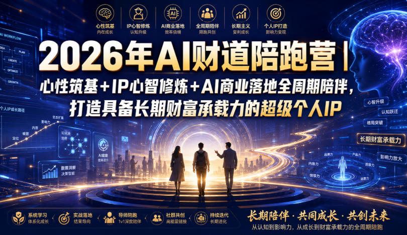 2026年AI财道陪跑营｜心性筑基+IP心智修炼+AI商业落地全周期陪伴，打造具备长期财富承载力的超级个人IP-邪修侠 - 演示