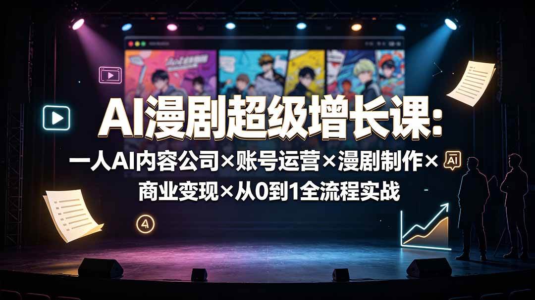 （19553期）AI漫剧超级增长课：一人AI内容公司×账号运营×漫剧制作×商业变现×从0到1全流程实战-小栈博客测试网