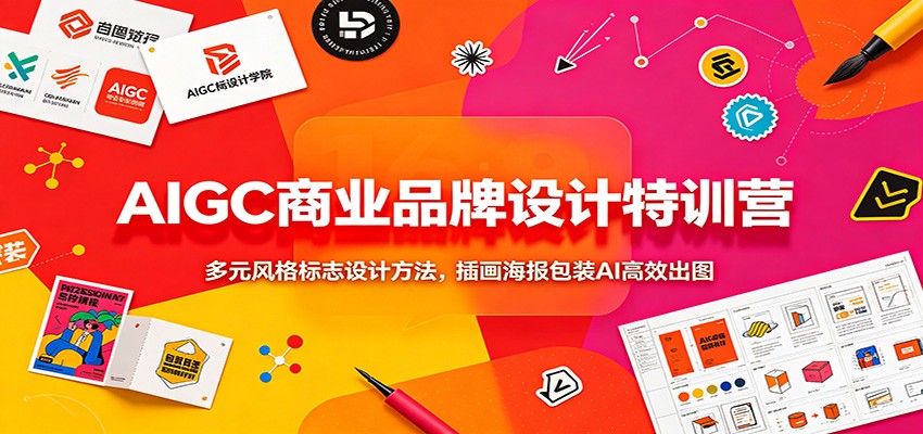 AIGC商业品牌设计特训营：多元风格标志设计方法，插画海报包装AI高效出图-邪修侠 - 演示
