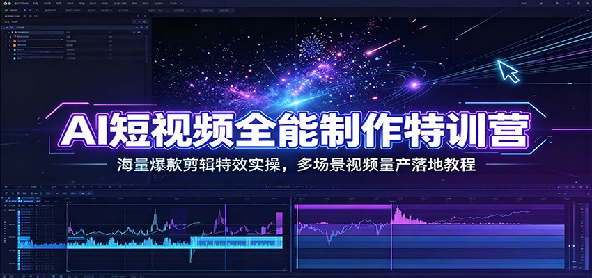 AI短视频全能制作特训营：海量爆款剪辑特效实操，多场景视频量产落地教程-邪修侠 - 演示