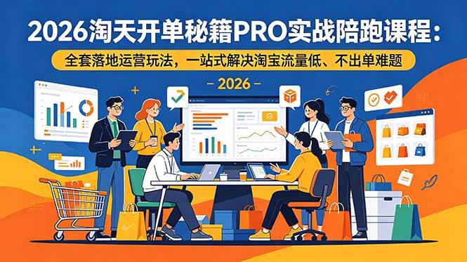 (19579期)2026淘天开单秘籍PRO实战陪跑课程-更新:全套落地运营玩法,一站式解决淘宝流量低、不出单难题-小栈博客测试网