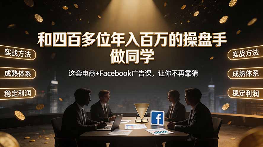 和四百多位年入百万的操盘手做同学——这套电商+Facebook广告课，让你不再靠猜【原创双语字幕】-怪兽网创俱乐部