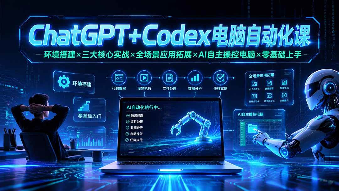 (19583期)ChatGPT+Codex电脑自动化课:环境搭建×三大核心实战×全场景应用拓展×AI自主操控电脑×零基础上手-小栈博客测试网
