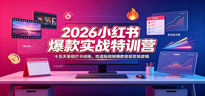 2026小红书爆款实战特训营：十五天系统打卡训练，吃透短视频爆款底层变现逻辑-邪修侠 - 演示