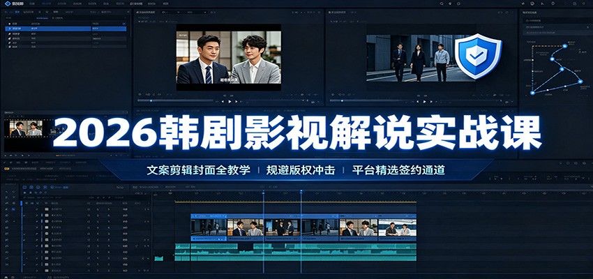 2026韩剧影视解说实战课：文案剪辑封面全教学，规避版权冲击平台精选签约通道-邪修侠 - 演示