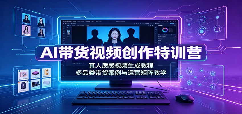 AI带货视频创作特训营：真人质感视频生成教程，多品类带货案例与运营矩阵教学-邪修侠 - 演示