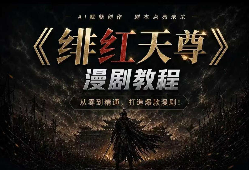 绯红天尊AI漫剧系统教程｜从零入门到精通，工具运用+剧本创作+爆款逻辑+提示词素材+镜头剪辑，全套爆款漫剧落地实战课-邪修侠 - 演示