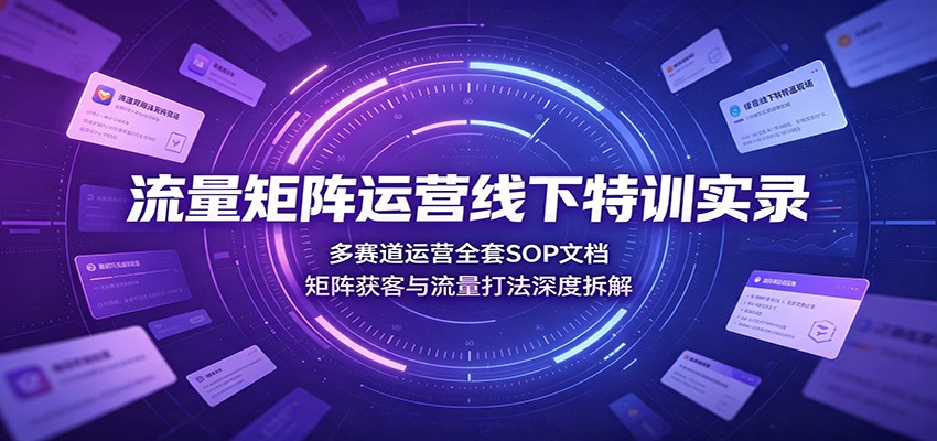 流量矩阵运营线下特训实录：多赛道运营全套SOP文档，矩阵获客与流量打法深度拆解-邪修侠 - 演示
