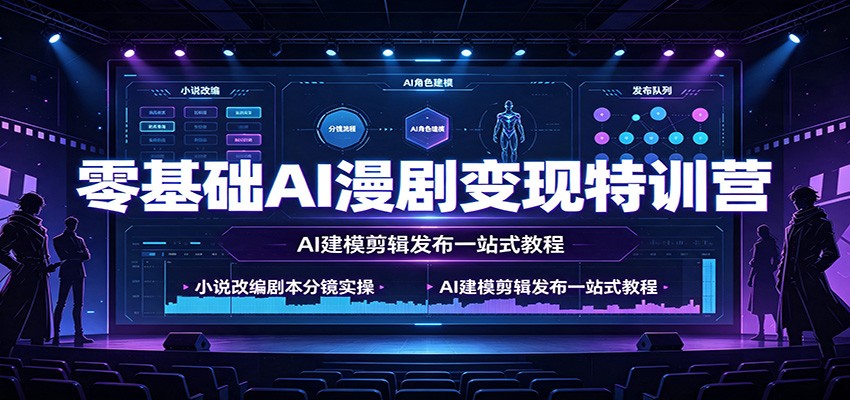 零基础AI漫剧变现特训营：小说改编剧本分镜实操，AI建模剪辑发布一站式教程-邪修侠 - 演示