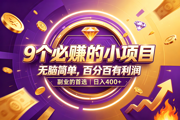 (19617期)9个必赚的小项目,无脑简单,百分百有利润,副业的首选,日入500+-小栈博客测试网
