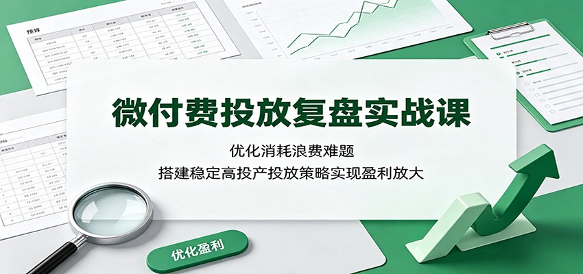 微付费投放复盘实战课：优化消耗浪费难题，搭建稳定高投产投放策略实现盈利放大-邪修侠 - 演示