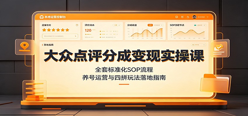 大众点评分成变现实操课：全套标准化SOP流程，养号运营与四拼玩法落地指南-邪修侠 - 演示