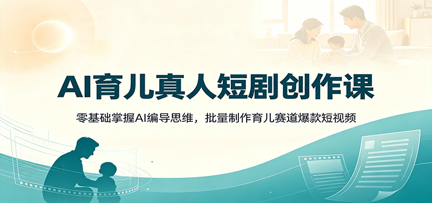 AI育儿真人短剧创作课：零基础掌握AI编导思维，批量制作育儿赛道爆款短视频-邪修侠 - 演示