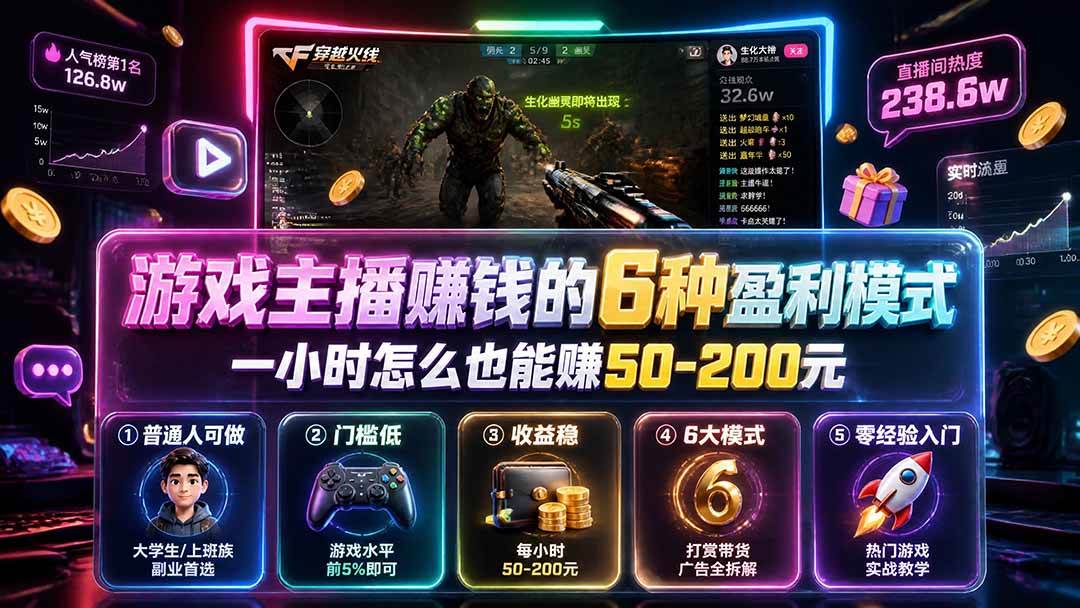 （19627期）付费文章：游戏主播赚钱的6种盈利模式，一小时怎么也能赚50-200元-小栈博客测试网