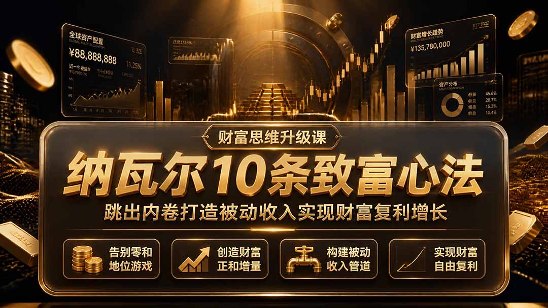 付费文章：纳瓦尔10条致富心法，跳出内卷打造被动收入实现财富复利增长-怪兽网创俱乐部