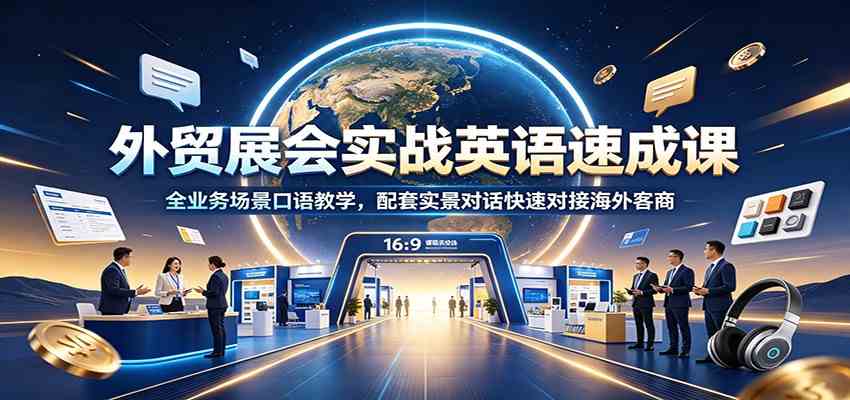 外贸展会实战英语速成课：全业务场景口语教学，配套实景对话快速对接海外客商-邪修侠 - 演示