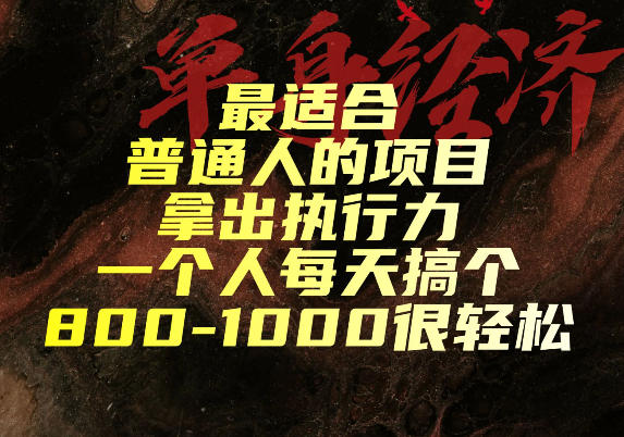 最适合普通人的项目，拿出执行力一个人每天搞个800-1k很轻松【揭秘】-怪兽网创俱乐部