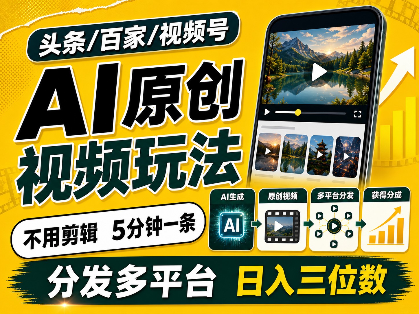 2026头条百家号升级玩法 5分钟一条原创视频 发多平台赚收-网创百晓生