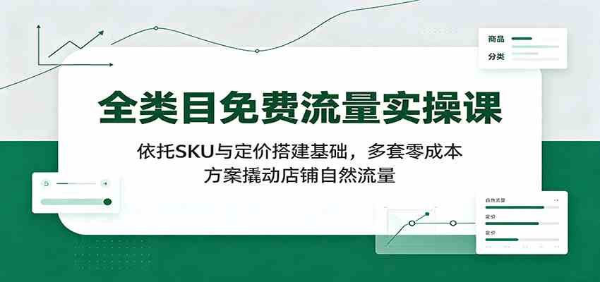 全类目免费流量实操课：依托SKU与定价搭建基础，多套零成本方案撬动店铺自然流量-邪修侠 - 演示