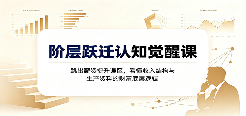 阶层跃迁认知觉醒课：跳出薪资提升误区，看懂收入结构与生产资料的财富底层逻辑-网创百晓生