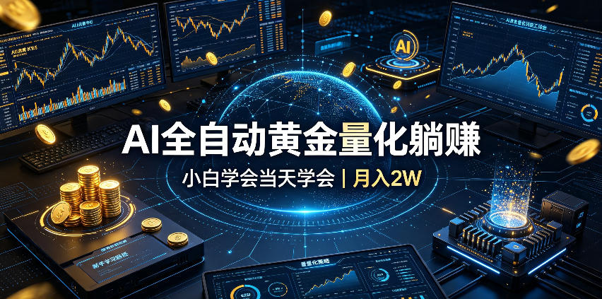 AI全自动黄金量化躺賺：小白学会当天学会，月入2W！【揭秘】-怪兽网创俱乐部