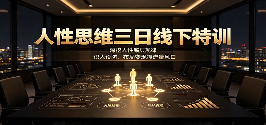 人性思维三日线下特训:深挖人性底层规律,识人设防、布局变现抓流量风口-邪修侠