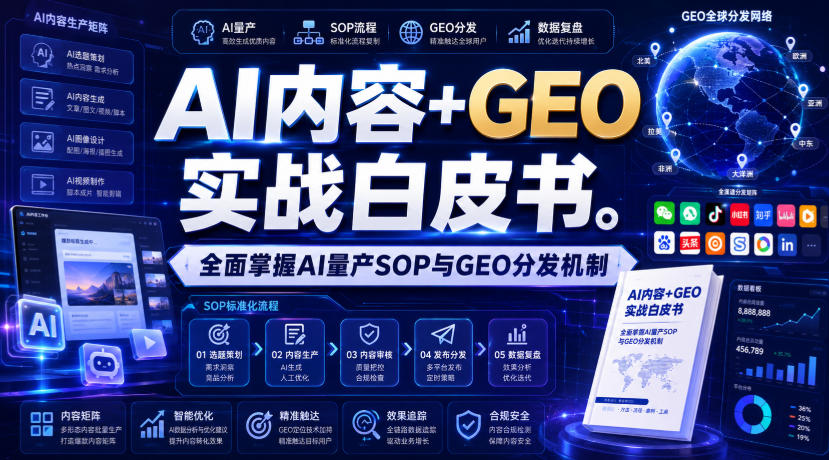 AI内容+GEO实战白皮书，全面掌握AI量产SOP与GEO分发机制【文档】-怪兽网创俱乐部
