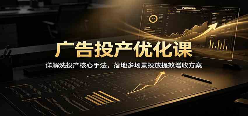 广告投产优化课:详解洗投产核心手法,落地多场景投放提效增收方案-邪修侠