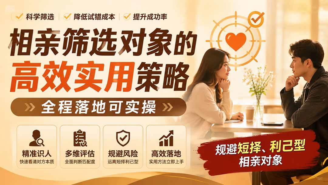 （19727期） 付费文章：相亲筛选对象的高效实用策略，全程落地可实操，规避短择、利己型相亲对象-小栈博客测试网