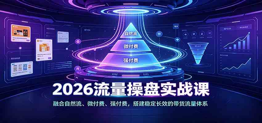 2026流量操盘实战课:融合自然流、微付费、强付费,搭建稳定长效的带货流量体系-邪修侠 - 演示