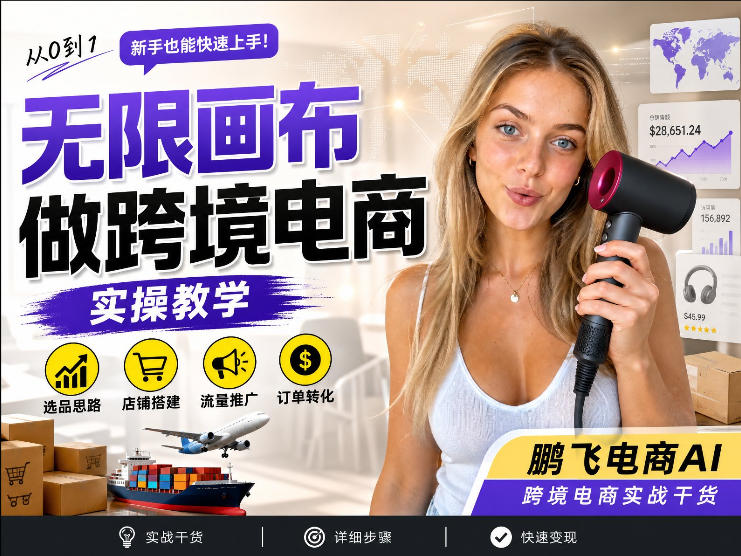 【跨境电商必备】AI无线画布制作商品宣传视频，四步搞定，无线画布工作流，操作简单好上手-怪兽网创俱乐部