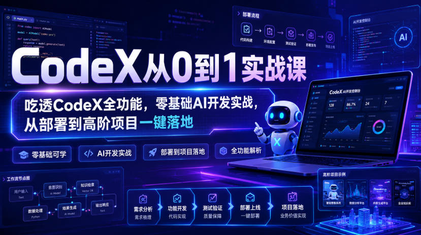 CodeX从0到1实战课，吃透CodeX全功能，零基础AI开发实战，从部署到高阶项目一键落地-邪修侠 - 演示