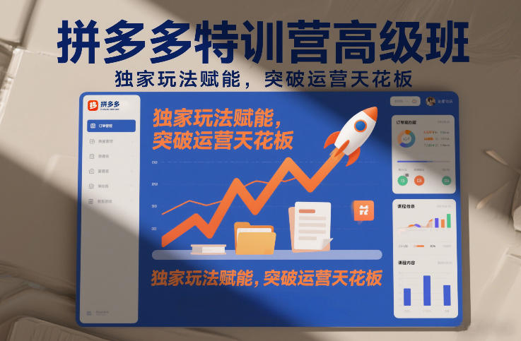 拼多多特训营高阶班，独家玩法赋能，突破运营天花板(更新260805)-怪兽网创俱乐部