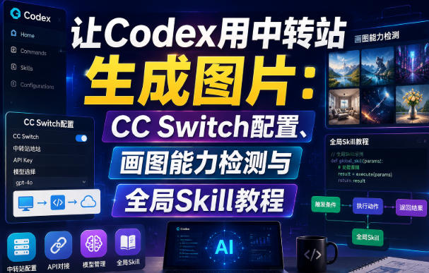 让Codex用中转站生成图片：CC Switch配置、画图能力检测与全局Skill教程-怪兽网创俱乐部