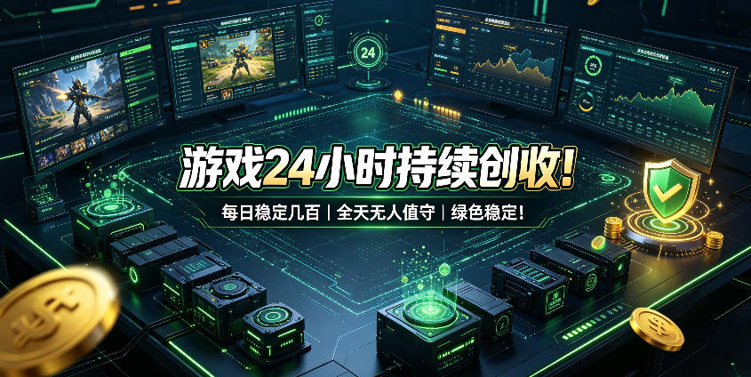 游戏24小时持续创收!每日稳定几百,全天无人值守,绿色稳定!【揭秘】-鹊桥梦网创