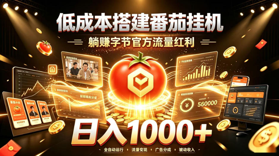 低成本搭建番茄挂G,躺賺字节官方流量红利,日入1k+,全程傻瓜式落地【揭秘】-邪修侠