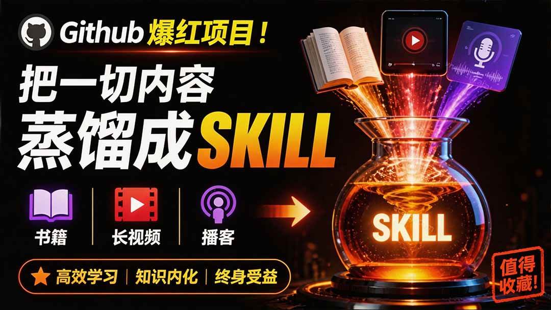 （19809期）全网走红！GitHub上6.7K Star的开源项目，把任何书、长视频、播客蒸馏成AI工具，值得收藏 cangjie-skill-小栈博客测试网