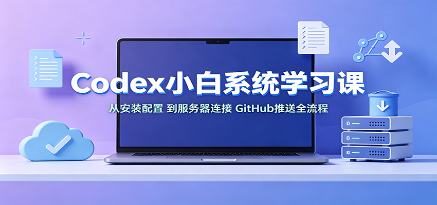 Codex小白系统学习课：小从安装配置，到服务器连接、GitHub推送全流程-多课资源站