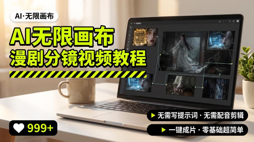 AI无限画布制作爆款漫剧分镜视频搭建教程，无需写脚本，无需制作音频，一键制作超简单-多课资源站