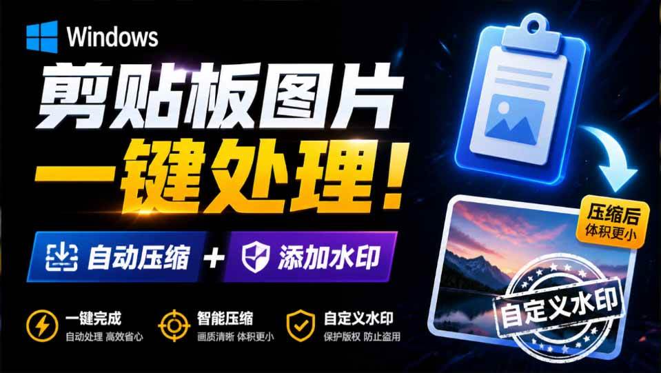 （19831期）Windows 剪贴板复制图片后，体积会暴涨数百倍？剪贴板图片一键自动压缩及添加水印工具-小栈博客测试网