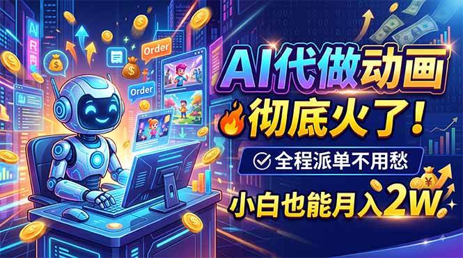 （19828期）AI代做动画，彻底火了！全程派单不用愁，小白也能月入2W-小白项目网