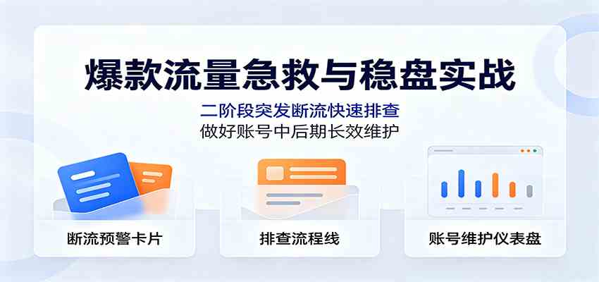 爆款流量急救与稳盘实战：二阶段突发断流快速排查，做好账号中后期长效维护-邪修侠 - 演示