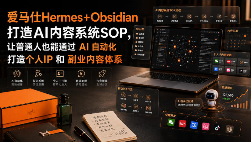 爱马仕Hermes+Obsidian打造AI内容系统SOP,让普通人也能通过 AI 自动化打造个人IP 和 副业内容体系-邪修侠 - 演示