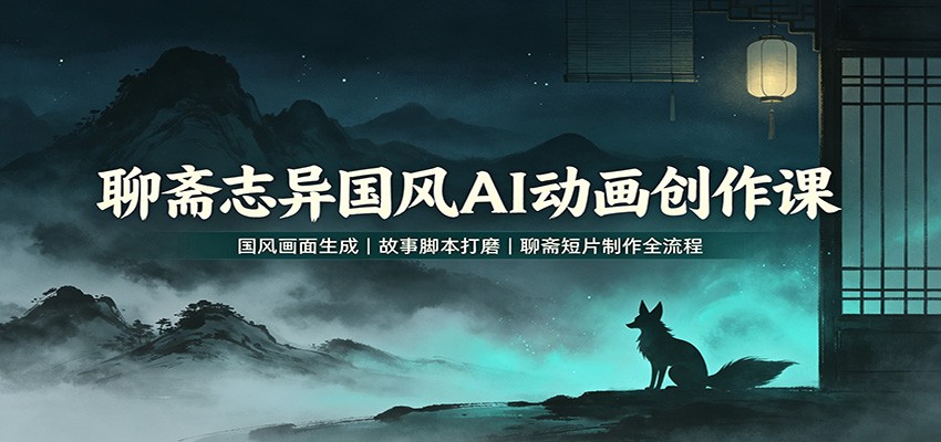 聊斋志异国风AI动画创作课:国风画面生成,故事脚本打磨,聊斋短片制作全流程-多课资源站