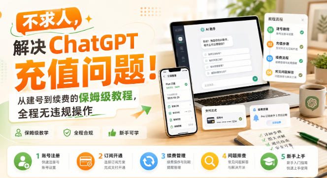 不求人，解决ChatGPT充值问题！从建号到续费的保姆级教程，全程无违规操作-多课资源站