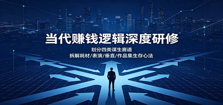 当代赚钱逻辑深度研修：划分四类谋生赛道，拆解耗材/表演/垂直/作品集生存心法-邪修侠 - 演示